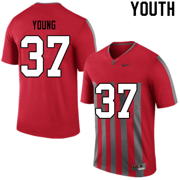 Ohio State Buckeyes Craig Young Youth #37 Retro Authentic Stitched College Football Jersey